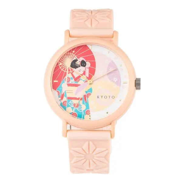 Kaoru Japan Women’s Quartz Silicone Strap Multi Dial 38mm Watch KAORU002MS Sakura Fragrance