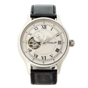 GRANDEUR PLUS Men’s Automatic Leather Strap White Dial 47mm Watch GRP013S2