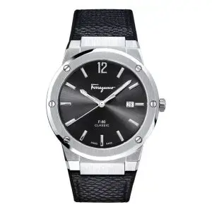 Ferragamo Men’s Swiss Made Quartz Black Hybrid Strap Black Dial 42mm Watch SFDT00619