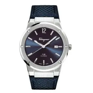 Ferragamo Men’s Swiss Made Quartz Blue Hybrid Strap Blue Dial 41mm Watch SFDT00719