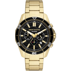 Armani Exchange Men’s Quartz Gold Stainless Steel Black Dial 44mm Watch AX1958 (Without Tag)