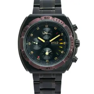 STAG TYO Men’s Quartz Stainless Steel Black Dial 41mm Watch STG009B1A