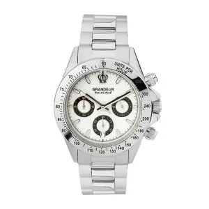 Grandeur Japan Men’s Quartz Stainless Steel White Dial 42mm Watch JGR004G1