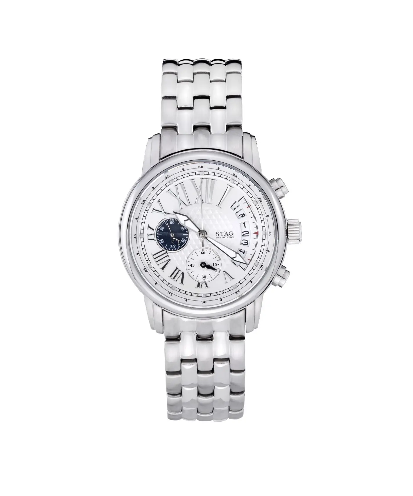STAG TYO Men’s Quartz Stainless Steel Silver Dial 41mm Watch STG011S1