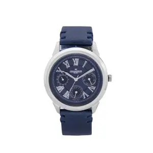 Grandeur Plus Men’s Quartz Leather Strap Blue Dial 40mm Watch GRP004W2