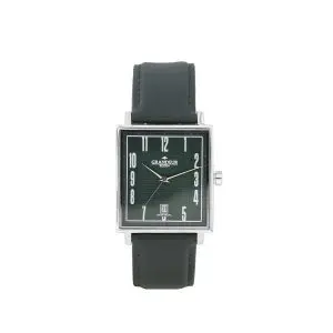 Grandeur Plus Men’s Quartz Leather Strap Green Dial 30mm Watch GRP009W3