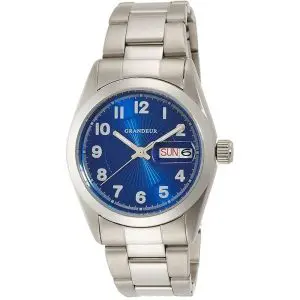 Grandeur Men’s Quartz Stainless Steel Blue Dial 43mm Watch GSX052M2
