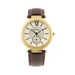 Grandeur Men’s Quartz Leather Strap Off-White Dial 38mm Watch GSX057G1