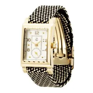 LOV-IN BOUQUET Women’s Quartz Fabric & Leather Strap Champagne Dial 36mm Watch LVB141G1
