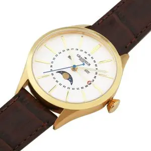 Alternative view of GRANDEUR PLUS Japan Men’s Quartz Leather Strap White Dial 48mm Watch GRP011G1