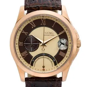 STAG TYO Women’s Quartz Leather Strap Beige Dial 36mm Watch STG001P1