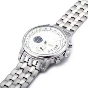 STAG TYO Men’s Quartz Stainless Steel Silver Dial 41mm Watch STG011S1