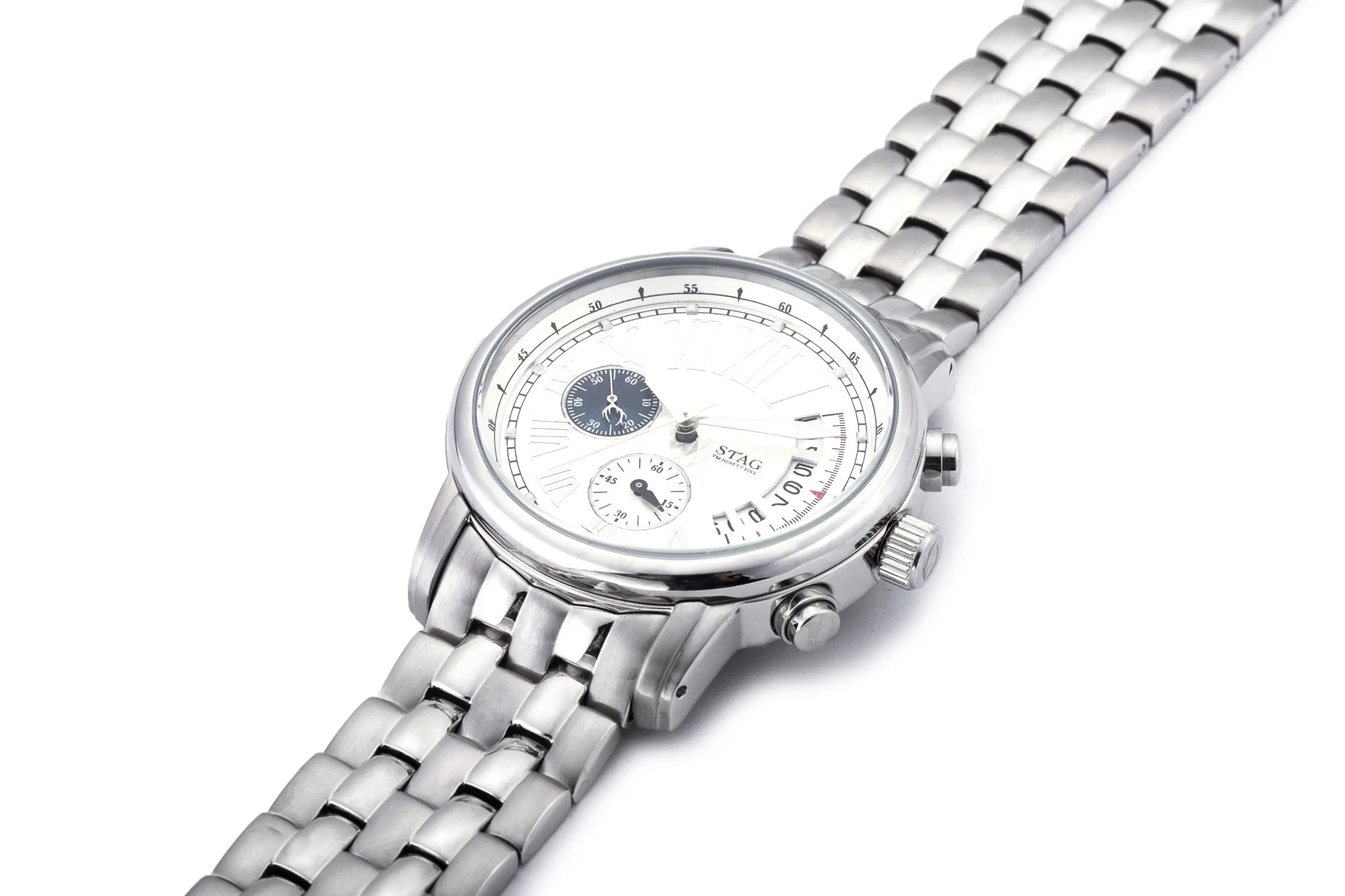 STAG TYO Men’s Quartz Stainless Steel Silver Dial 41mm Watch STG011S1