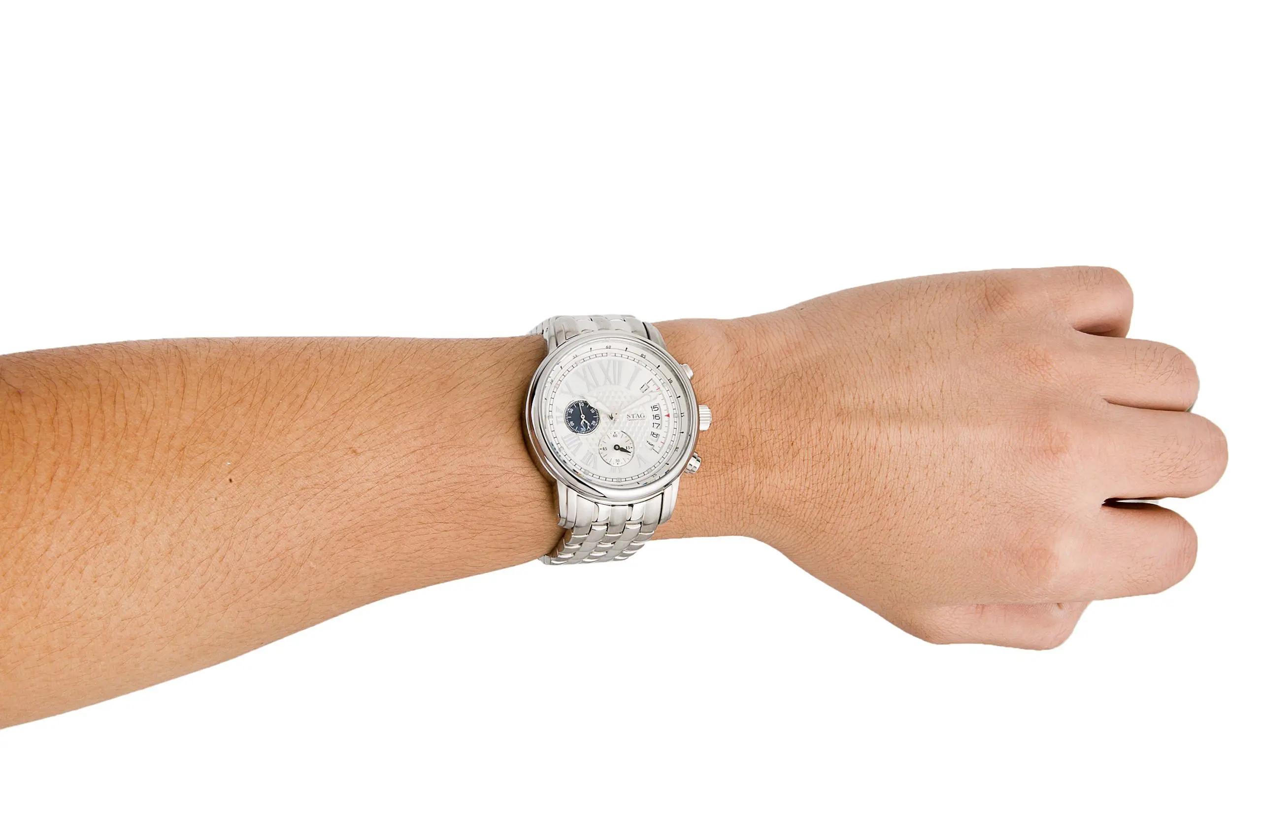 STAG TYO Men’s Quartz Stainless Steel Silver Dial 41mm Watch STG011S1