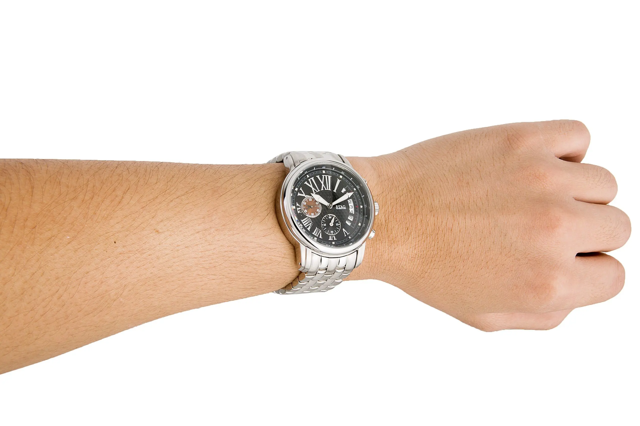 STAG TYO Men’s Quartz Stainless Steel Black Dial 41mm Watch STG011S2