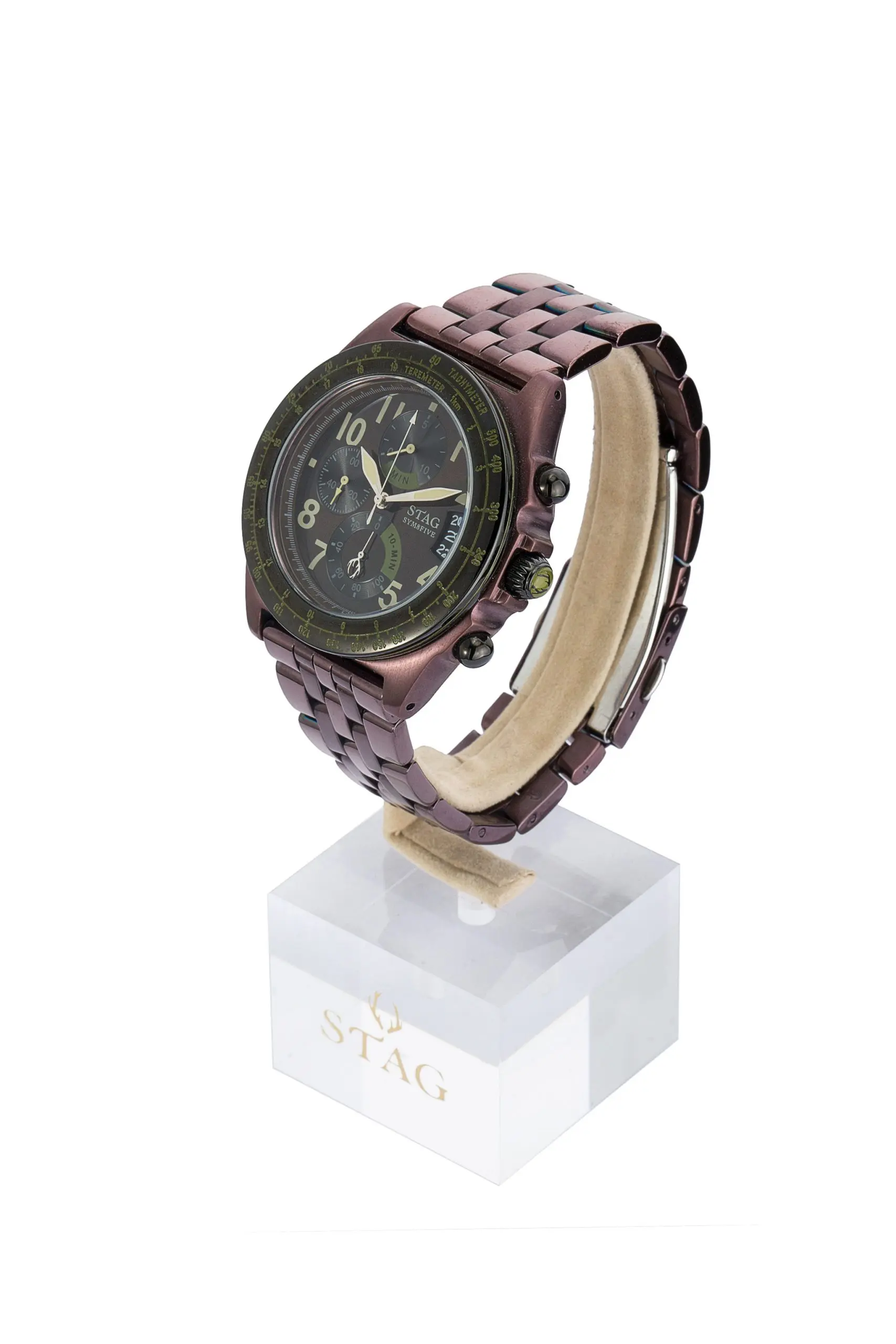 STAG TYO Men’s Quartz Stainless Steel Brown Dial 40mm Watch STG007B1 - Image 4