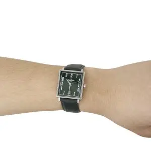Grandeur Plus Men’s Quartz Leather Strap Green Dial 30mm Watch GRP009W3