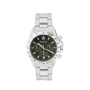 Grandeur Japan Men’s Quartz Stainless Steel Black Dial 42mm Watch JGR004W4