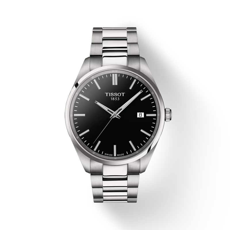 TISSOT Men’s Quartz Swiss Made Silver Stainless Steel Black Dial 40mm Watch T150.410.11.051.00