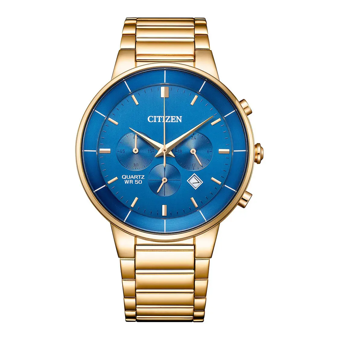 Citizen Men’s Quartz Gold Stainless Steel Blue Dial 42mm Watch AN8223-54L