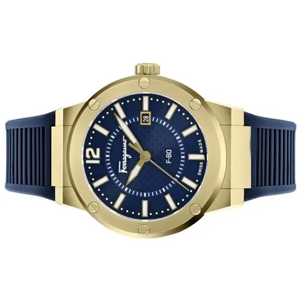 Ferragamo Men’s Swiss Made Quartz Blue Silicone Strap Blue Dial 44mm Watch SFHY02822 (Shelf Leftover) - Image 2