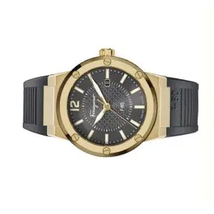 Ferragamo Men’s Swiss Made Quartz Grey Silicone Strap Grey Dial 44mm Watch SFHY01621