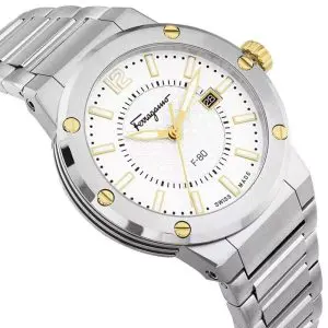 Ferragamo Men’s Swiss Made Quartz Silver Stainless Steel Silver Dial 44mm Watch SFHY02922