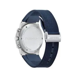 Alternative view of Ferragamo Men’s Swiss Made Quartz Blue Silicone Strap Blue Dial 41mm Watch SFME00923