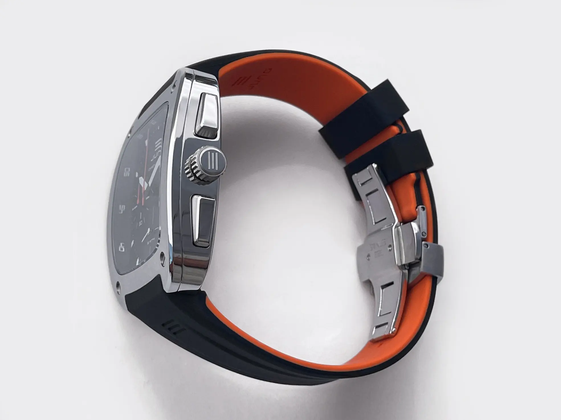 JUNG Men’s Quartz Black Silicone Strap Black Dial 49mm French Design – Japan Made Watch J43C-01-BK