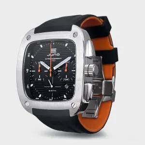 JUNG Men’s Quartz Black Silicone Strap Black Dial 49mm French Design – Japan Made Watch J43C-01-BK