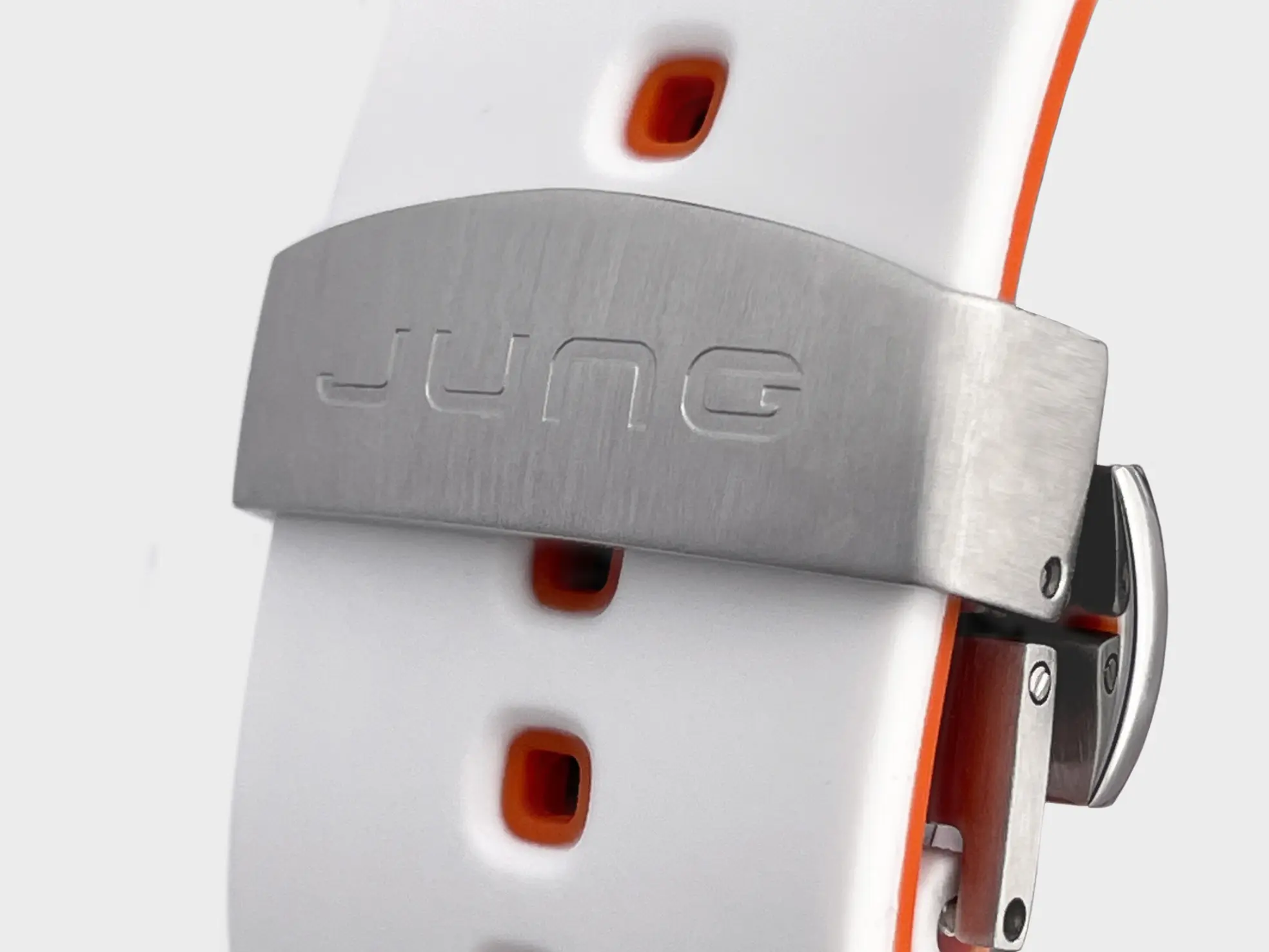 JUNG Men’s Quartz White Silicone Strap White Dial 49mm French Design - Japan Made Watch J43C-01-WH