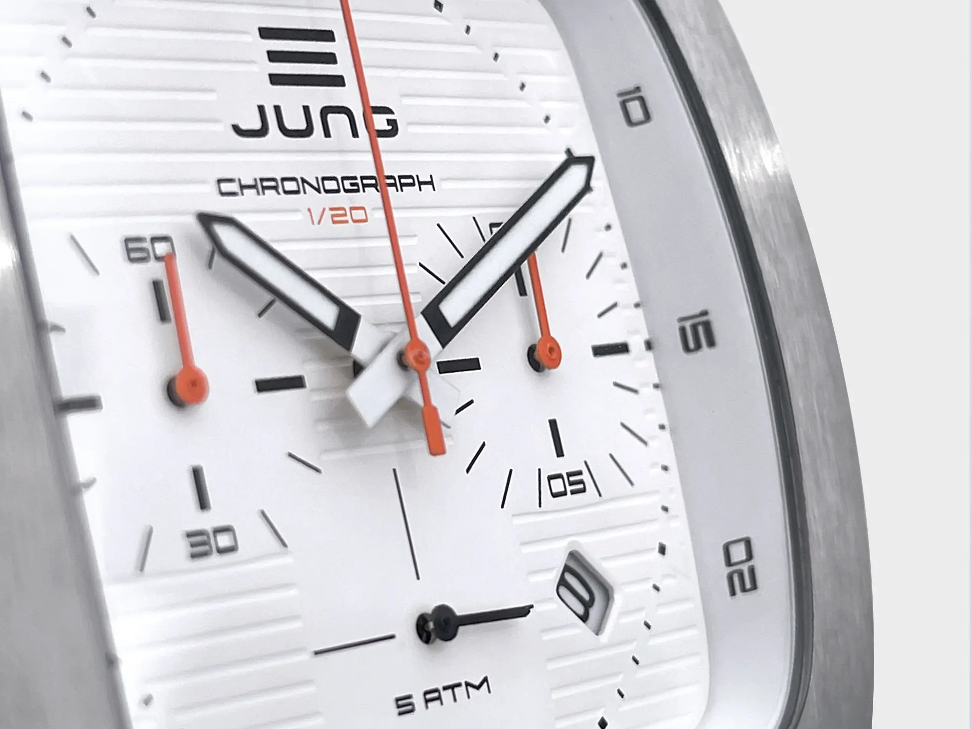 JUNG Men’s Quartz White Silicone Strap White Dial 49mm French Design - Japan Made Watch J43C-01-WH