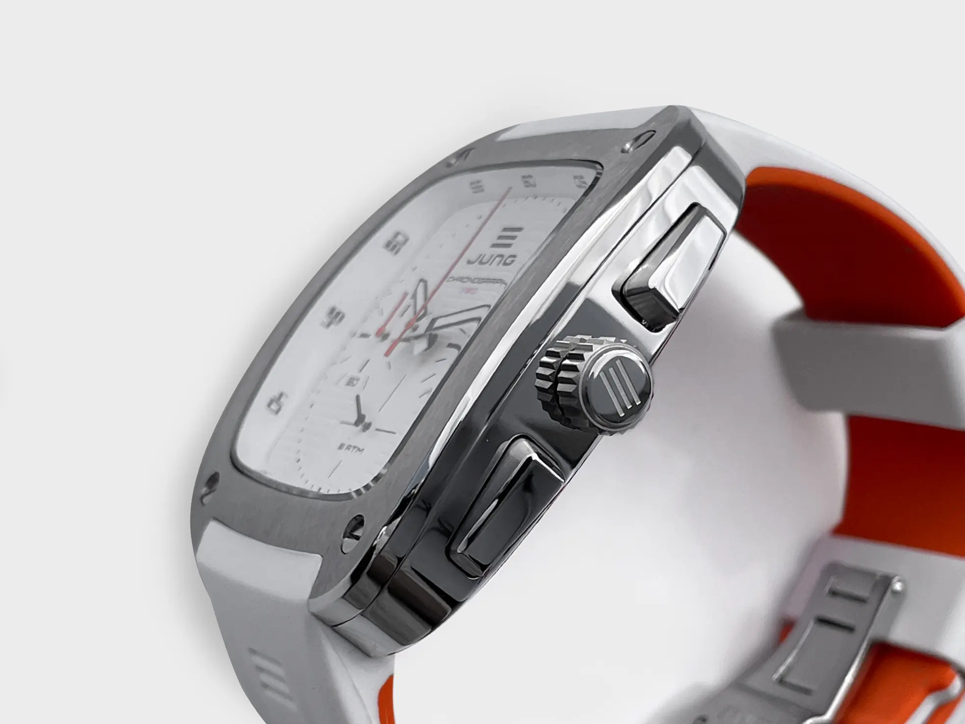 JUNG Japan Men’s Quartz White Silicone Strap White Dial 43mm French Design – Japan Made Watch J43C-01-WH - Image 6