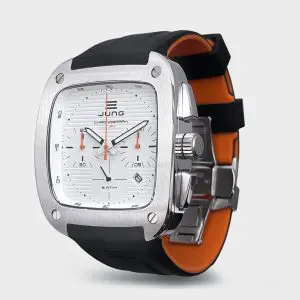 Alternative view of JUNG Japan Men’s Quartz Black Silicone Strap White Dial 43mm French Design – Japan Made Watch J43C-01WB