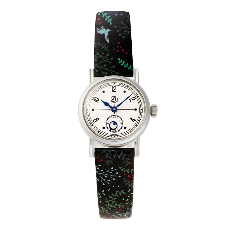 LOV-IN BOUQUET Japan Women’s Quartz Black Horween Leather Strap White Dial 33mm Watch LVB135HP1