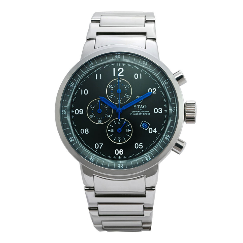 STAG TYO Japan Men’s Quartz Stainless Steel Dark Green Dial 51mm Watch STG012S2a