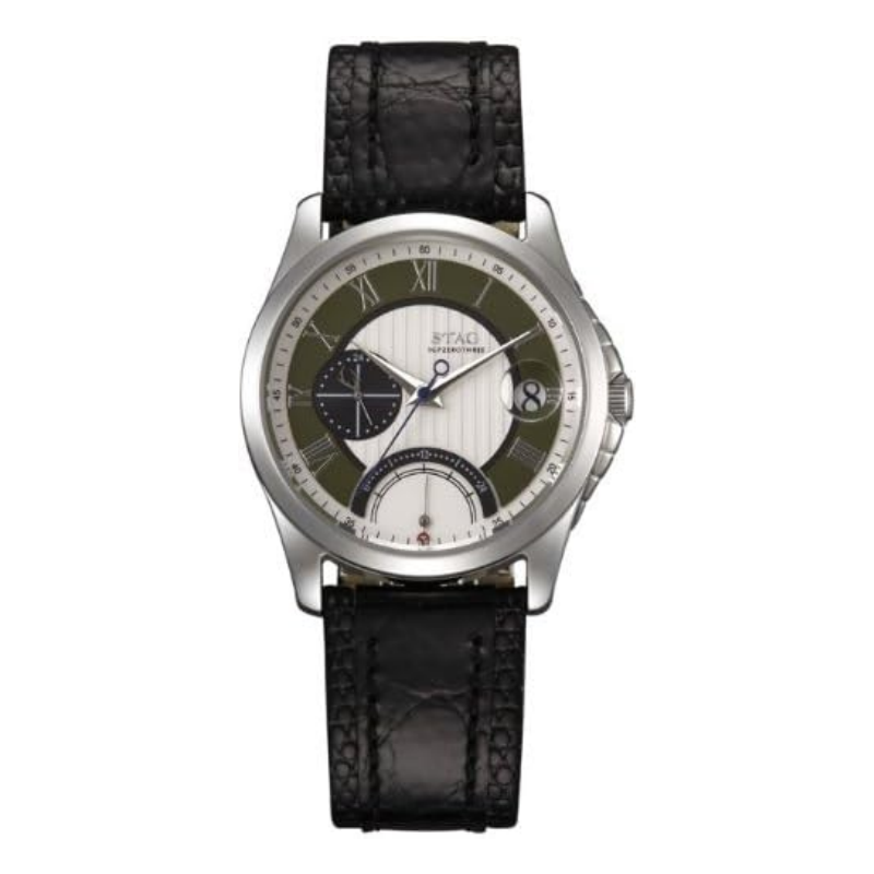 STAG TYO Men’s Quartz Leather Strap Green & White Dial 38mm Watch STG001S1