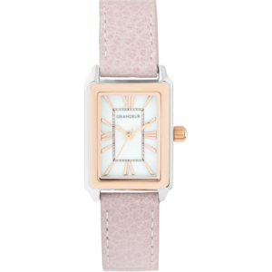 GRANDEUR ELEGANCE Japan Women’s Quartz Light Pink Leather Strap White Dial 33mm Watch ESL073T1