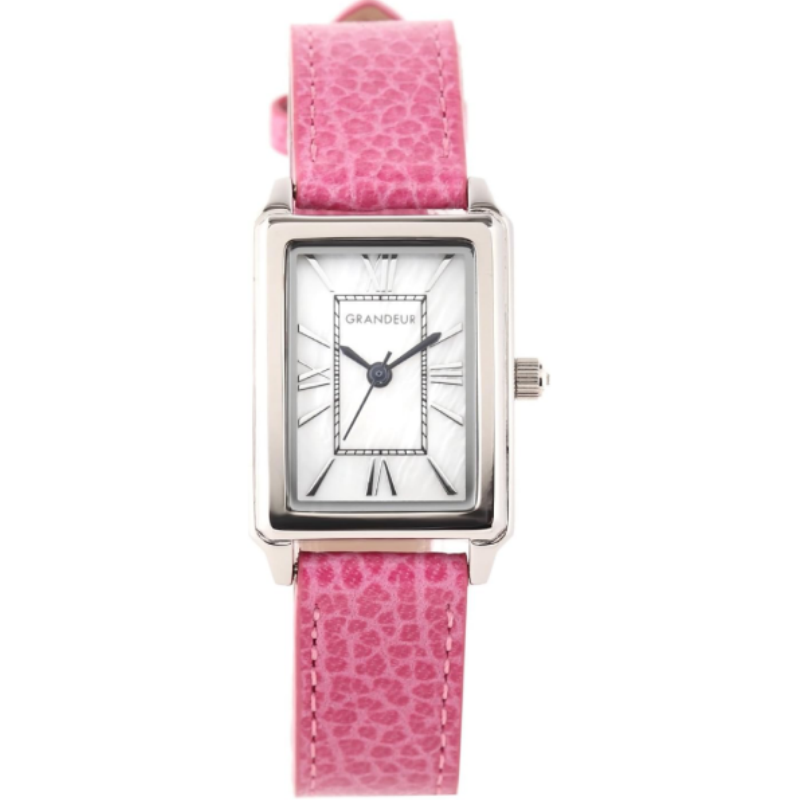 GRANDEUR ELEGANCE Japan Women’s Quartz Pink Leather Strap White Dial 33mm Watch ESL073W4