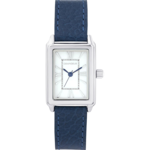 GRANDEUR ELEGANCE Japan Women’s Quartz Navy Blue Leather Strap White Dial 21mm Watch ESL073W2