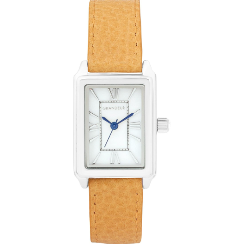 GRANDEUR ELEGANCE Japan Women’s Quartz Yellow Leather Strap White Dial 33mm Watch ESL073W1