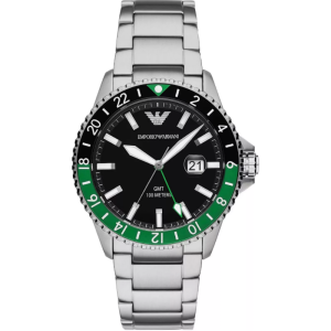 Emporio Armani Men’s Quartz Silver Stainless Steel Black Dial 42mm Watch AR11589 (Without Tag)