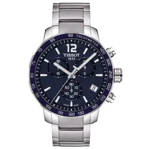 TISSOT Men’s Chronograph Quartz Swiss Made Silver Stainless Steel Blue Dial 42mm Watch T095.417.11.047.00