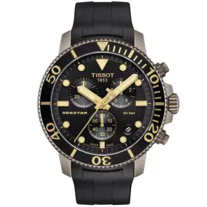 TISSOT Men’s Quartz Swiss Made Black Silicone Strap Black Dial 45mm Watch T120.417.37.051.01