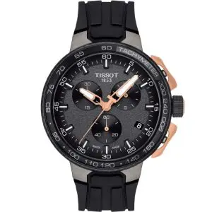 TISSOT T-Race Men’s Quartz Swiss Made Black Silicone Strap Black Dial 44mm Watch T111.417.37.441.07