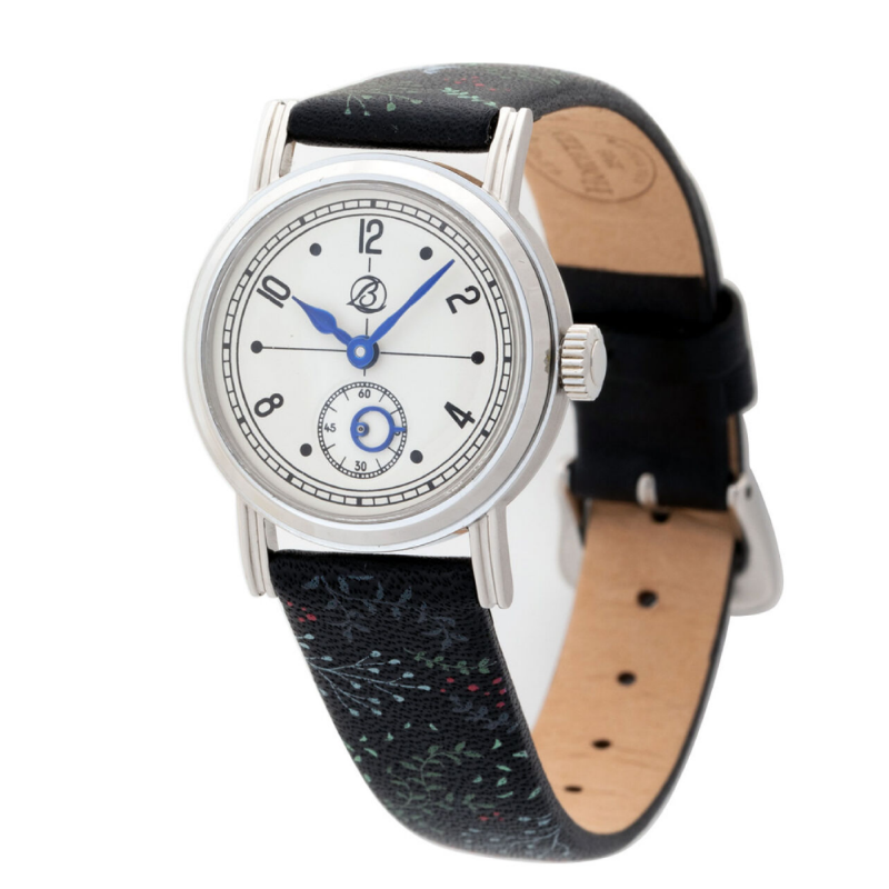 LOV-IN BOUQUET Japan Women’s Quartz Black Horween Leather Strap White Dial 33mm Watch LVB135HP1 - Image 2