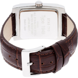 STAG TYO Men’s Quartz Brown Leather Strap White Dial 45mm Watch STG015S1 - Image 3