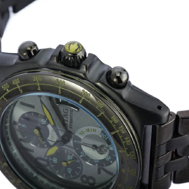STAG TYO Men’s Quartz Black Stainless Steel Grey Dial 47mm Watch STG007B2 - Image 2