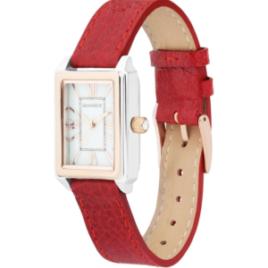 Alternative view of GRANDEUR ELEGANCE Japan Women’s Quartz Red Leather Strap White Dial 21mm Watch ESL073T2