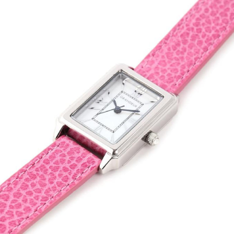 GRANDEUR ELEGANCE Japan Women’s Quartz Pink Leather Strap White Dial 21mm Watch ESL073W4 - Image 2